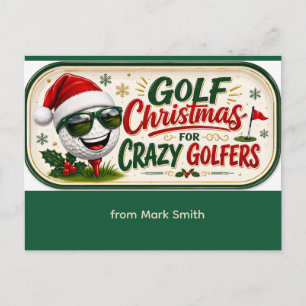 Funny Golf Christmas Saying for Golfers Holiday Postcard
