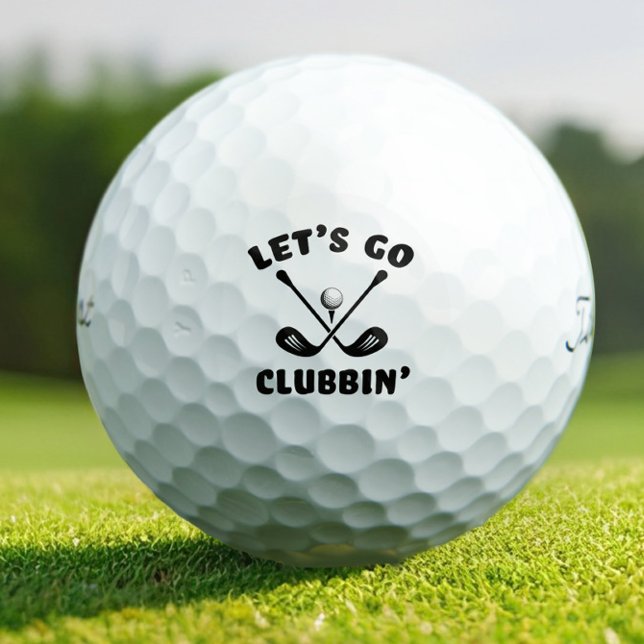 Funny Golf Club Golfer Humour Black & White Golf Balls (Funny Golf Club Golfer Humor Black & White Golf Balls)