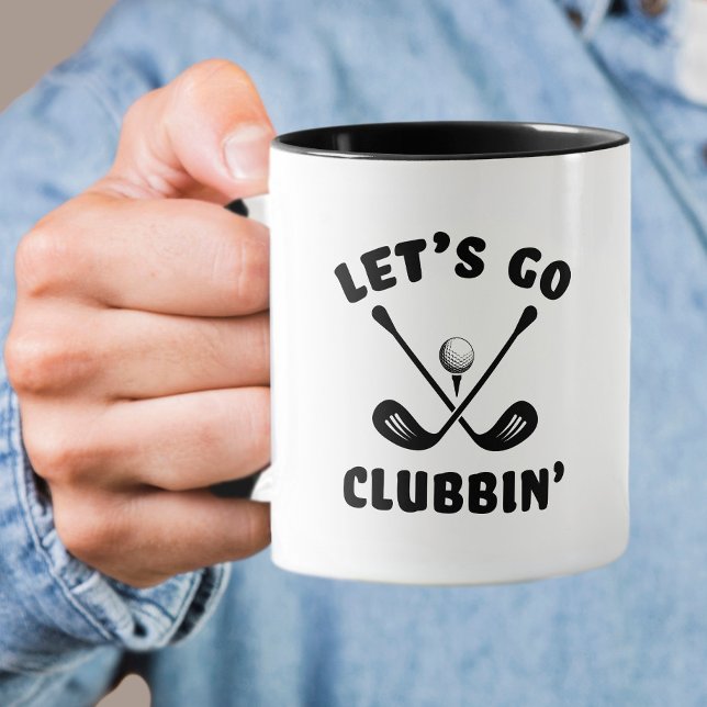 Funny Golf Club Humour Modern Golfer Sports Black Mug (Funny Golf Club Humor Modern Golfer Sports Black Mug)