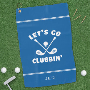 Funny Golf Club Humour Modern Golfer Sports Blue Towel
