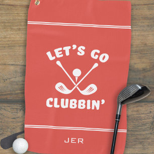 Funny Golf Club Modern Golfer Sports Trendy Red Golf Towel