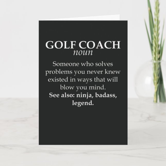 Funny Golf Coach Card (Front)