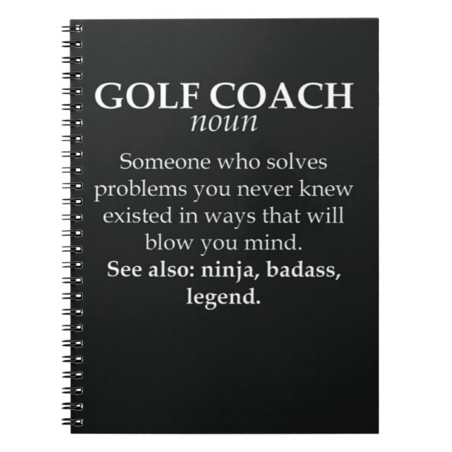 Funny Golf Coach Gifts For Instructor Trainer Notebook (Front)
