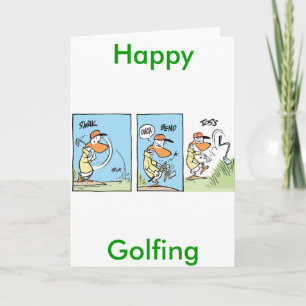 Funny Golf Comic Greeting Card