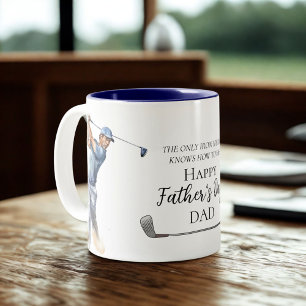 Funny Golf Dad Happy Father's Day  Two-Tone Coffee Mug