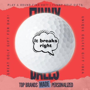 Funny Golf Dad Trash Talk It Breaks Right Comic Balls