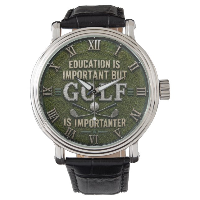 Funny Golf Decor Golfer Gift Rustic Watch (Front)