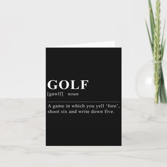 Funny Golf Definition  Card (Front)