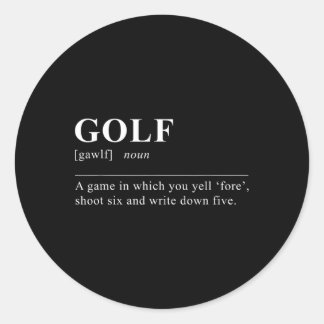 Funny Golf Definition  Classic Round Sticker