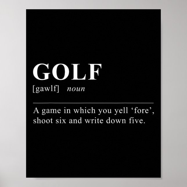 Funny Golf Definition  Poster (Front)