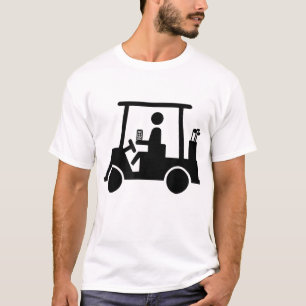 Funny Golf Drinking Beer In Golf Cart T-Shirt