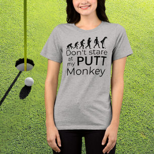 Funny Golf Evolution Don't Stare at my Putt Monkey Tri-Blend Shirt