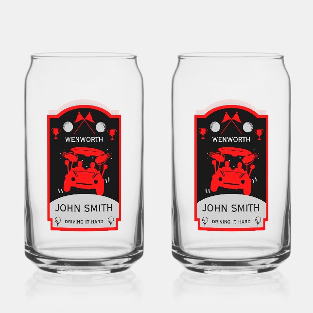 Funny Golf Gift For Beginners Can Glass (Front)