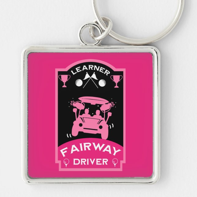 Funny Golf Gift For Beginners Key Ring (Front)