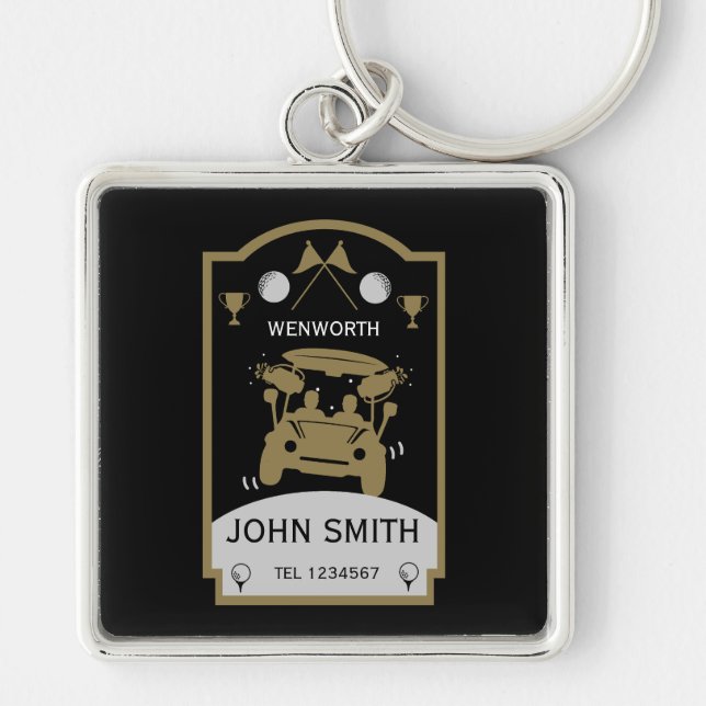 Funny Golf Gift For Beginners Key Ring (Front)