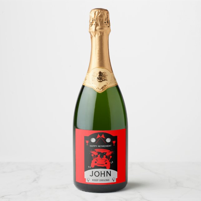 Funny Golf Gift For Beginners Sparkling Wine Label (Front)