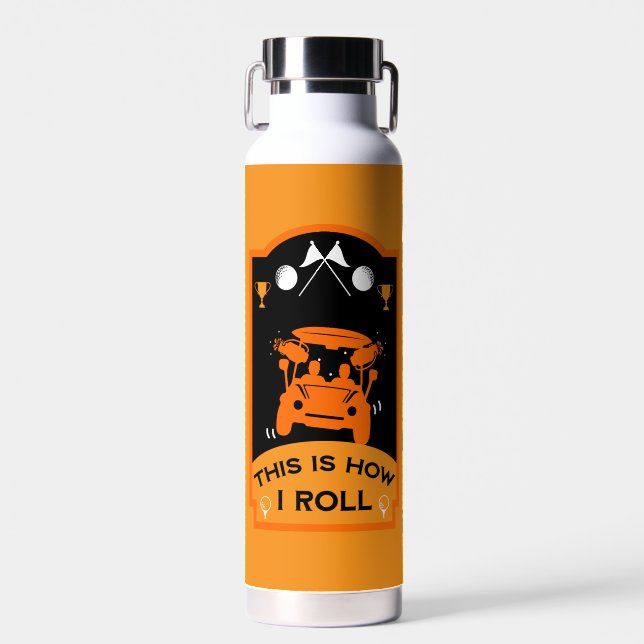 Funny Golf Gift For Beginners Water Bottle (Front)