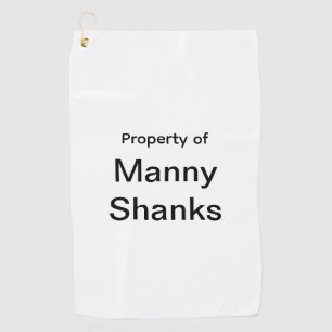 Funny Golf Gift Joke Name Manny Shanks Towel