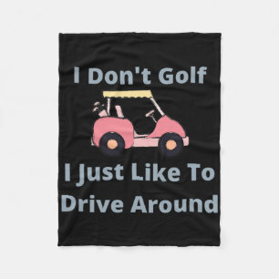 Funny Golf Gifts By Ps Black Golf Cart Fleece Blanket