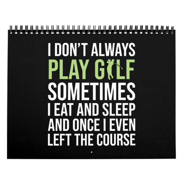 Funny Golf Gifts For Men Golfer Golfing Lovers Calendar (Cover)