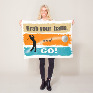 Funny Golf Grab Your Balls ID963 Fleece Blanket