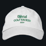 Funny Golf Hacker Custom Monogram Embroidered Hat<br><div class="desc">Golf in style with this funny embroidered hat featuring the words "Official Golf Hacker" and your monogram or custom text below. Easily change the text and hat colour. Whether you're giving this to a hacker or will be wearing this yourself, you'll be sure to get a lot of laughs on...</div>