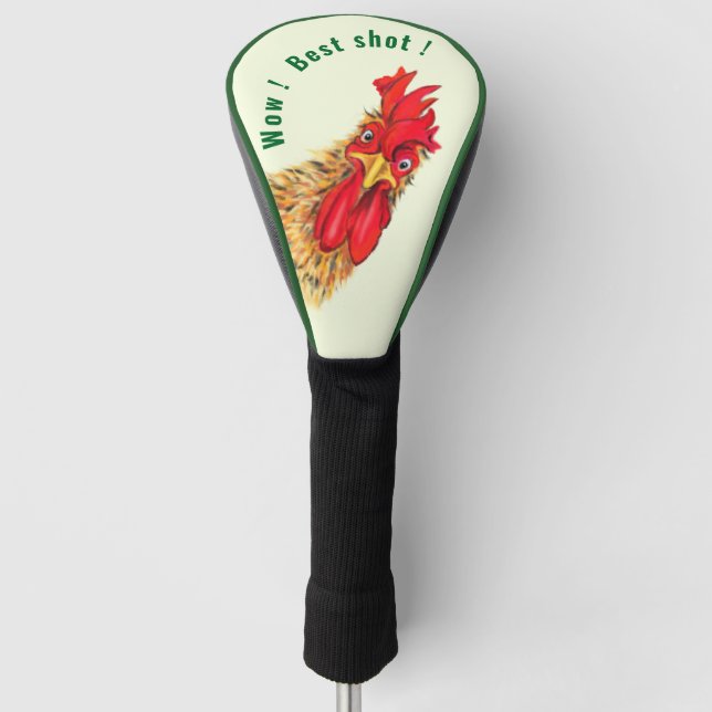 Funny Golf Head Cover with Surprised Roaster (Front)