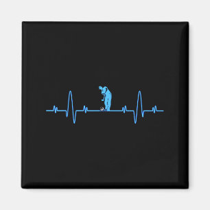 Funny Golf Heartbea - Golfers Men Women Cool  Magnet