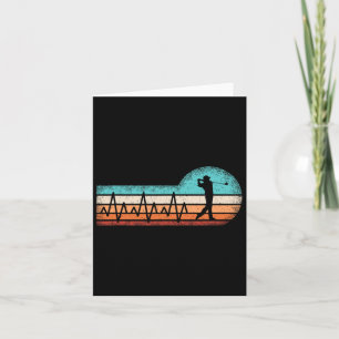 Funny Golf Heartbeat Retro Golf Lover Golfer Men Card