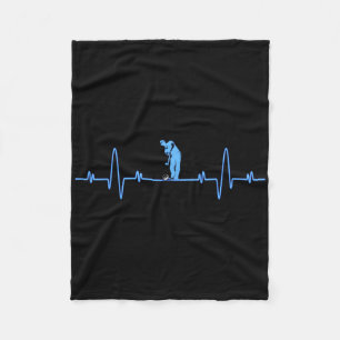 Funny Golf Heartbeat Shirt - Golfers Men Women Gif Fleece Blanket