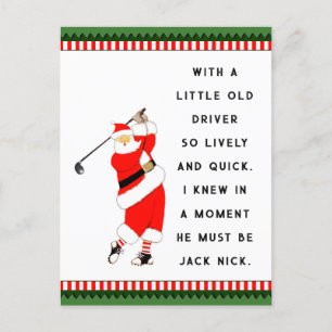 Funny Golf Holiday Christmas Postcards