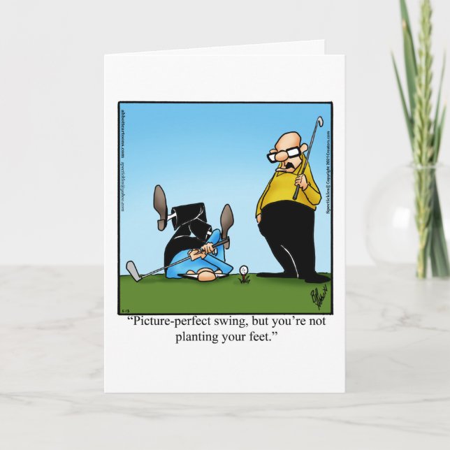 Funny Golf Humour Blank Greeting Card (Front)
