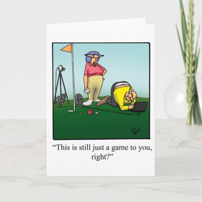 Funny Golf Humour Blank Greeting Card (Front)