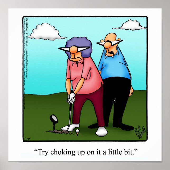 Funny Golf Humour Poster Gift (Front)