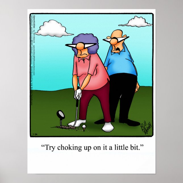 Funny Golf Humour Poster Gift (Front)