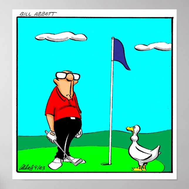Funny Golf Humour Poster Gift (Front)