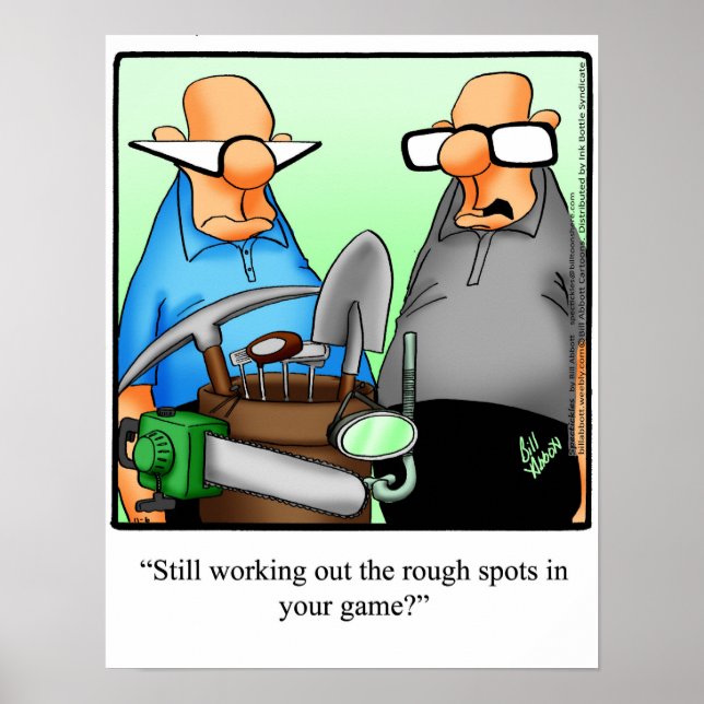 Funny Golf Humour Poster Gift (Front)