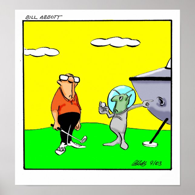 Funny Golf Humour Poster Gift (Front)