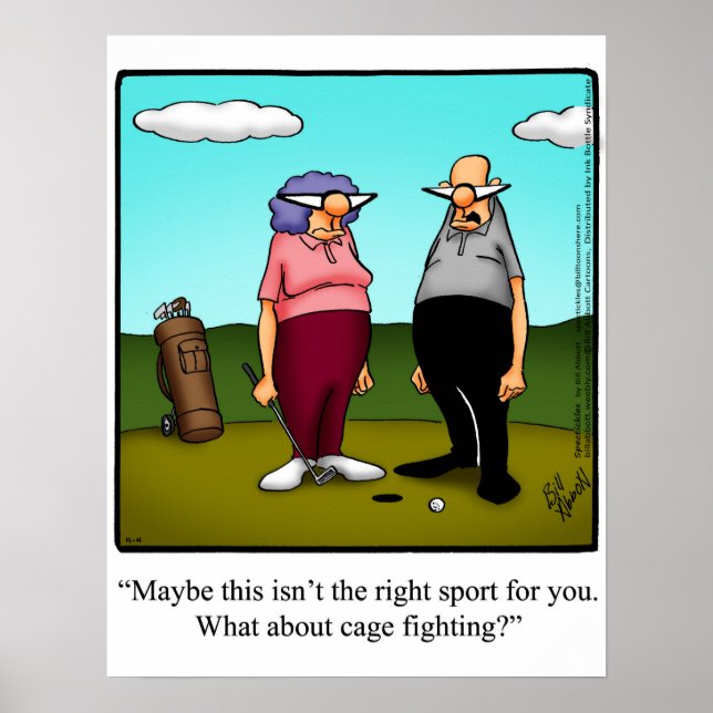 Funny Golf Humour Poster Gift (Front)