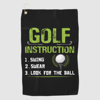 Funny Golf Instructions Golf Towel