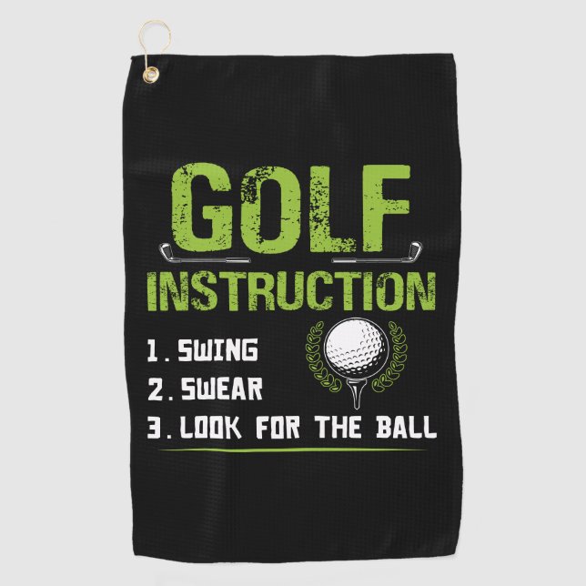 Funny Golf Instructions Towel (Front)