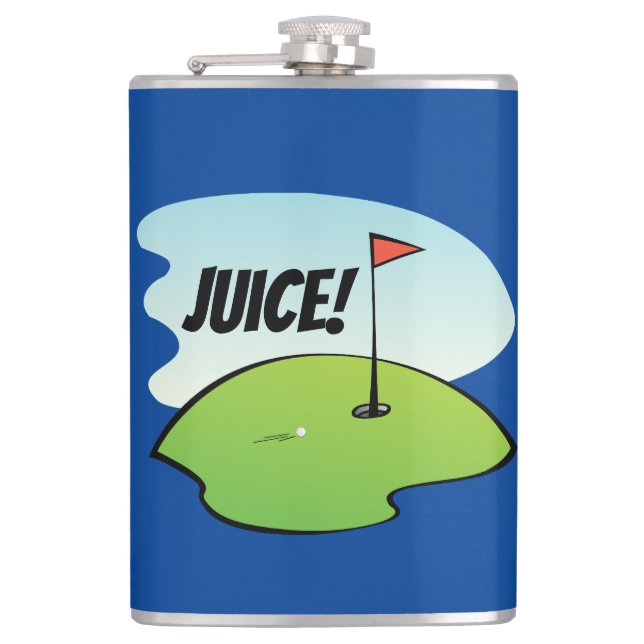 Funny Golf Juice Birdy Celebration Modern Hip Flask (Front)