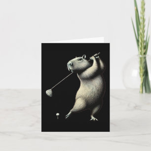Funny Golf Lover Crew Matching Dad Mum Capybara Go Card