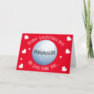Funny Golf My Love Fore You Valentines Holiday Card