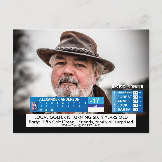 Funny Golf News ️🏌️‍ 40th 50th 60th Men Birthday  Postcard (Front)