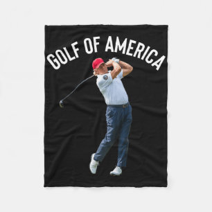 Funny Golf Of America Donald Trump  Fleece Blanket