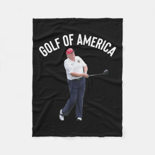 Funny Golf Of America Donald Trump Pun  Fleece Blanket