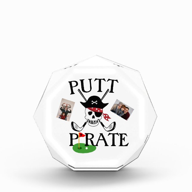 Funny Golf Photo Frame - Custom Personalised Gift Block (Front)