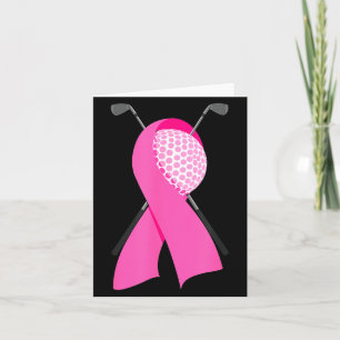 Funny golf pink ribbon breast cancer awareness card