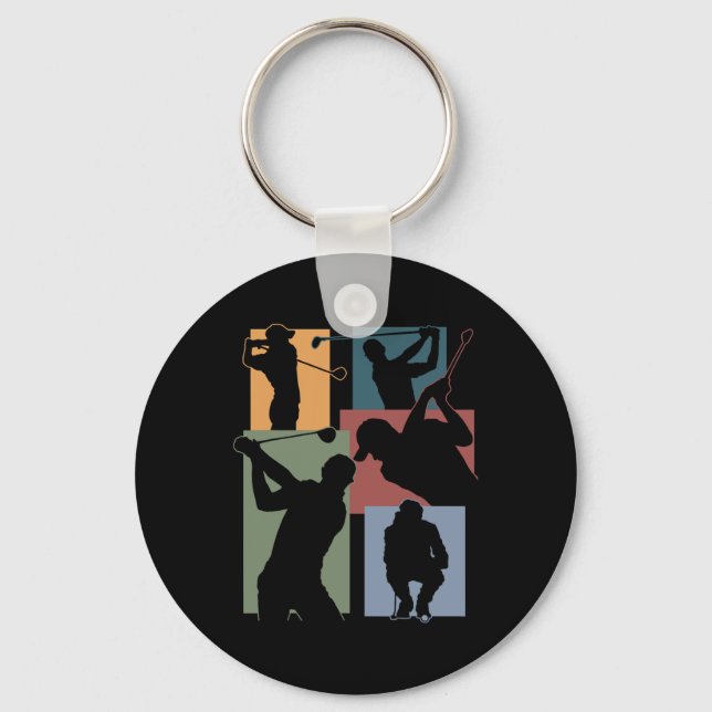 Funny Golf Player Cool Golfer Golfing Game Enthusi Key Ring (Front)